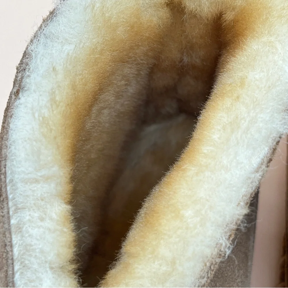 L.L. Bean Brown Suede Slippers with Cream Lining - Picture 8 of 11